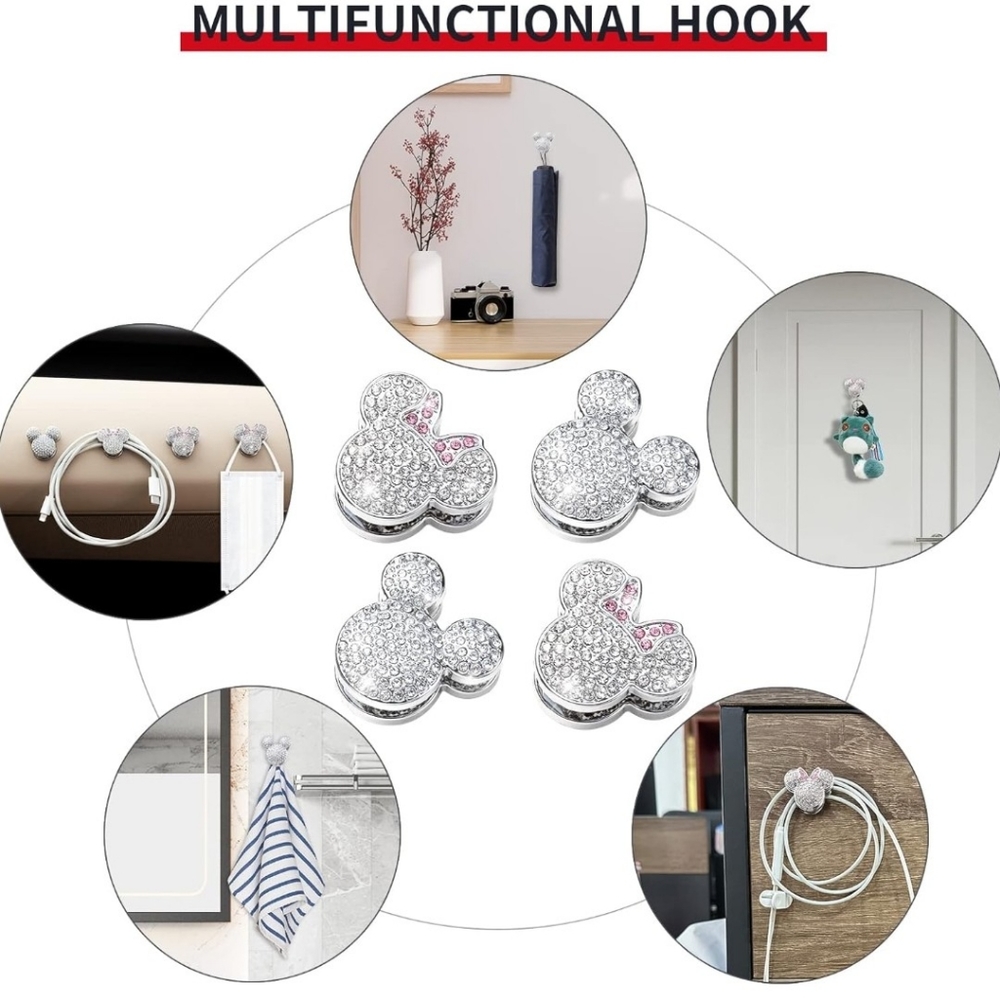 NEW Mickie/Minnie Rhinestone bling hooks - Picture 3 of 4